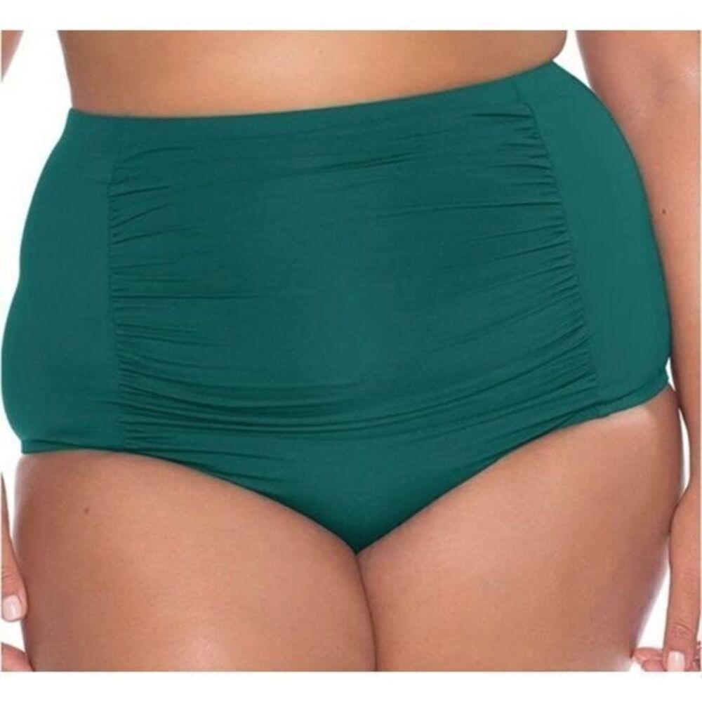 BECCA ETC Color Code Fern High Waisted Shirred‎ Plus Size Bottoms Vintage Fit 2X